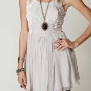 Free People Crushed Velvet Chiffon Mini Dress 8